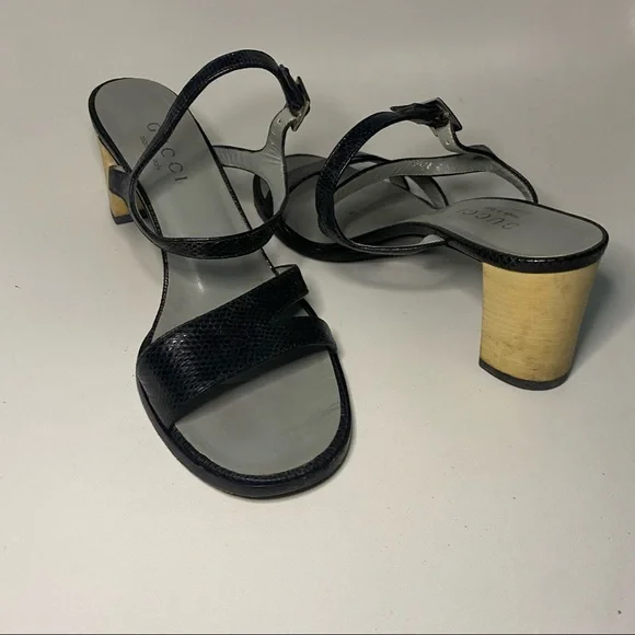 Gucci Black Block Heel Ankle Strap Sandal - Picture 16 of 16